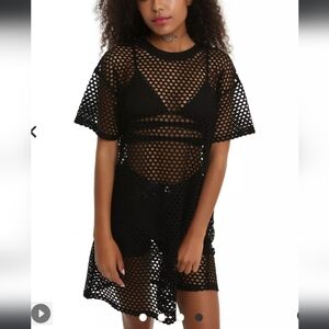 Hot Topic Black Fishnet Dress